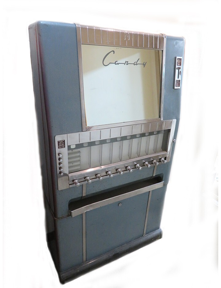 Illustrative example of antique candy vending machine