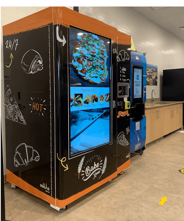 Illustrative example of automatic food vending machine