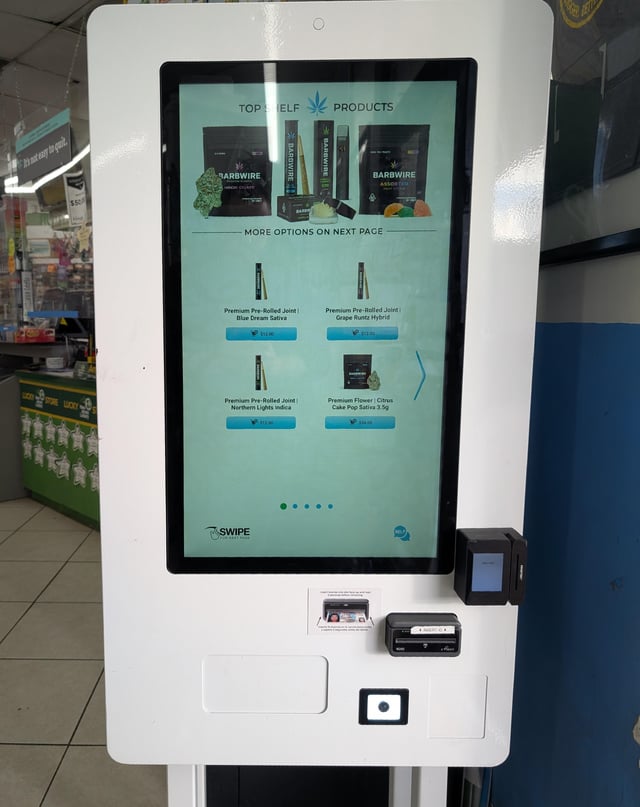 Illustrative example of barbwire dispensary vending machine