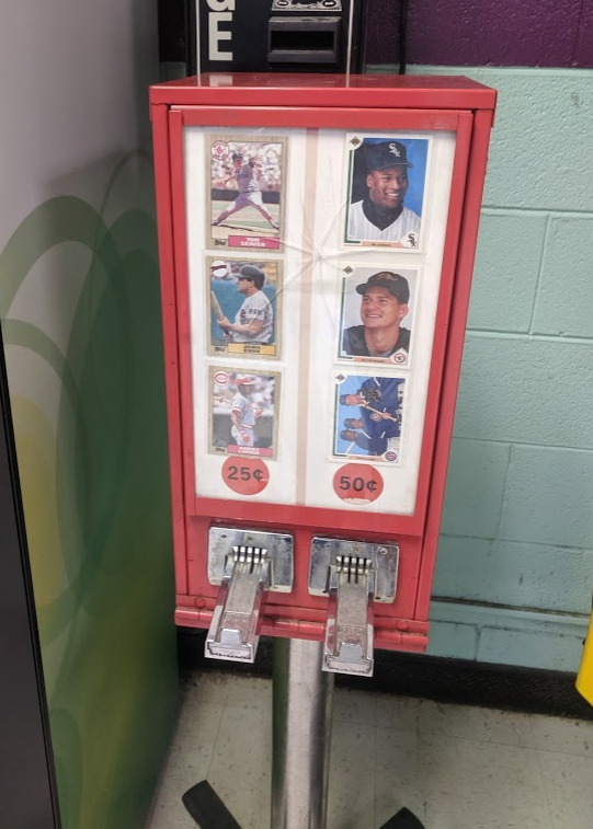 Illustrative example of baseball card vending machine