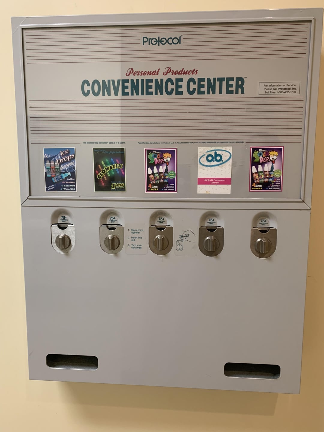 Illustrative example of bathroom vending machines