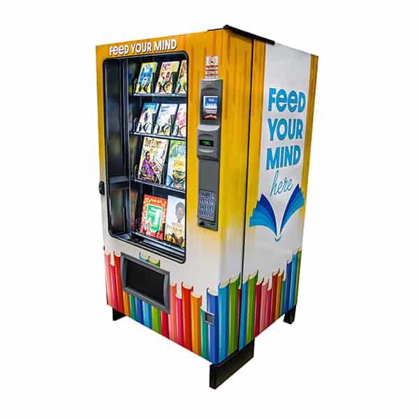 Illustrative example of book vending machine for schools