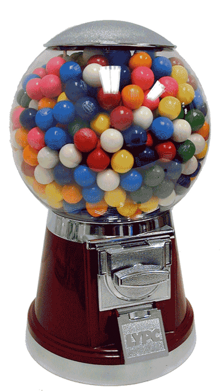 Illustrative example of bouncy ball vending machine