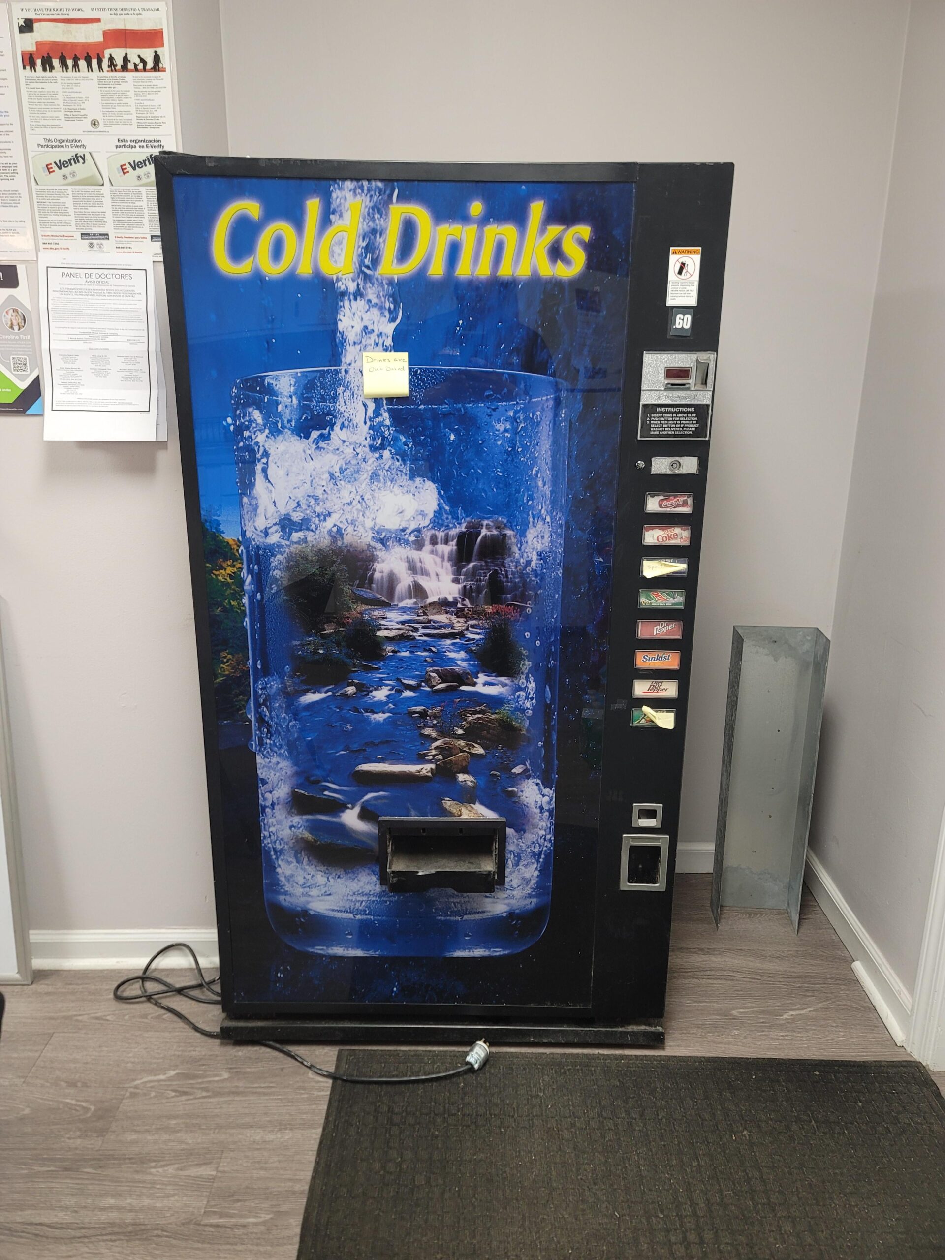 Illustrative example of broken vending machine