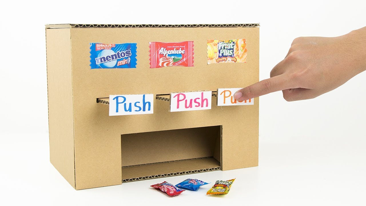 Illustrative example of cardboard vending machine diy