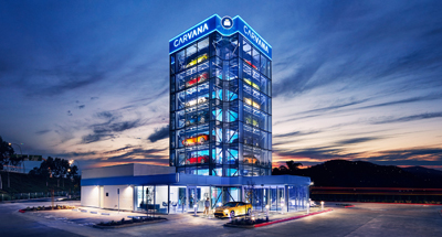 Illustrative example of carvana vending machine located