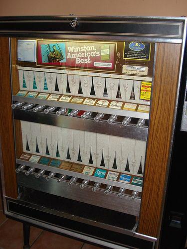 Illustrative example of cigarettes in vending machines