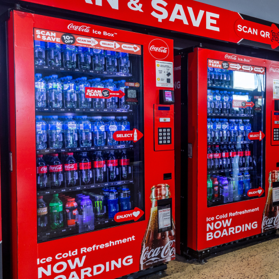 Illustrative example of coca cola drink vending machine