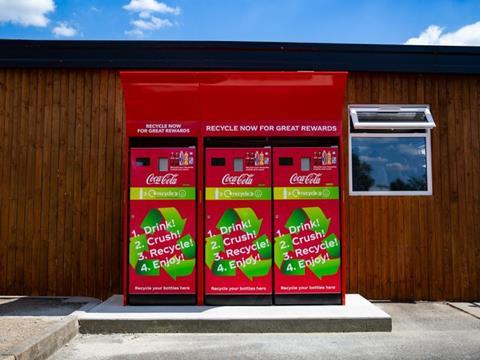 Illustrative example of coca cola reverse vending machine