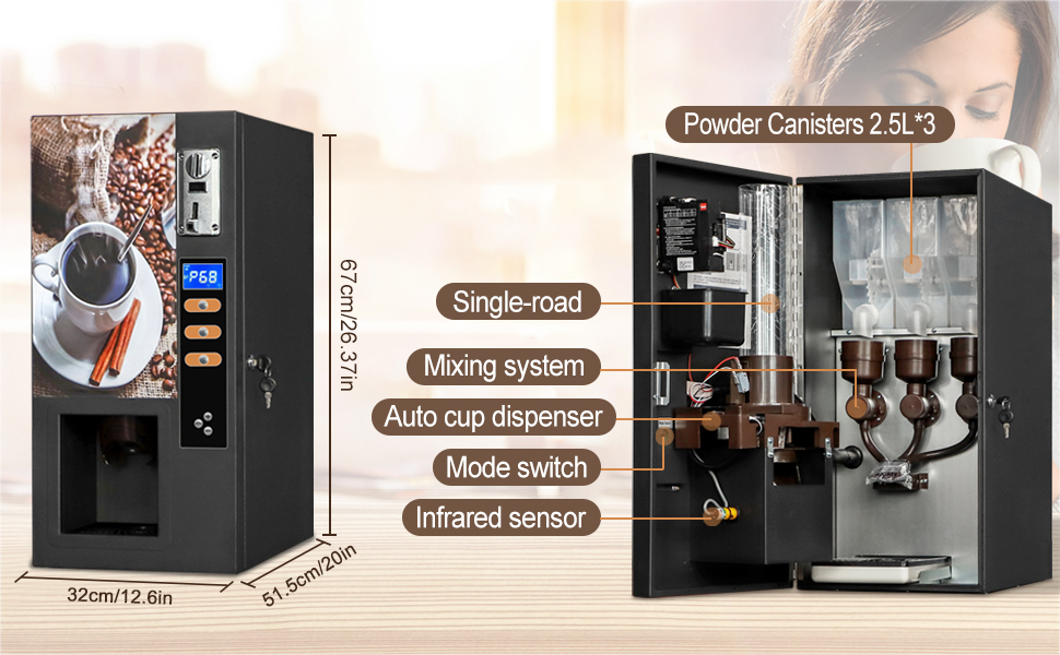 Illustrative example of coffee maker vending machine