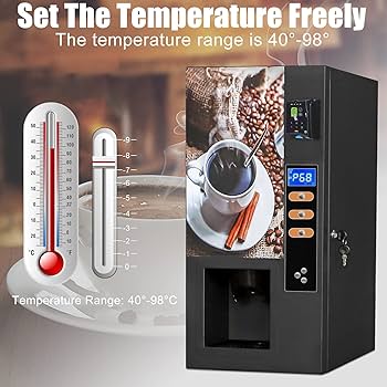 Illustrative example of coffee vending machine with card reader