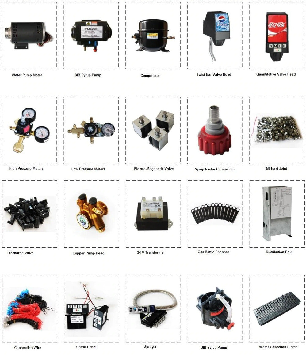 Illustrative example of coke vending machine parts