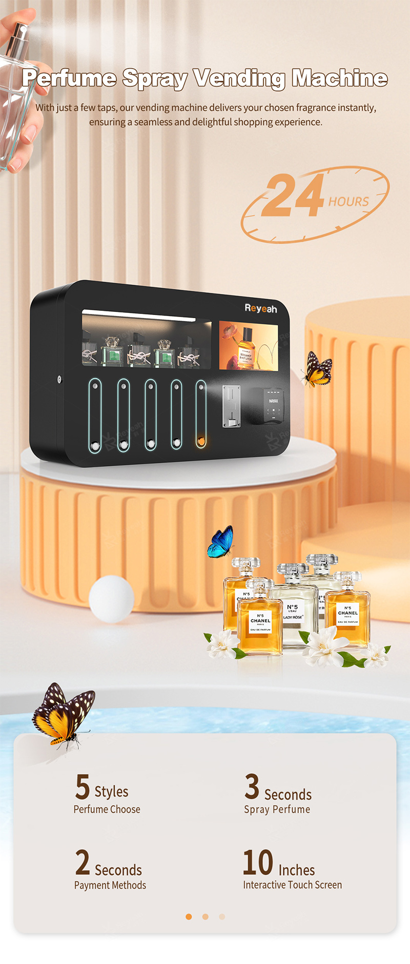 Illustrative example of cologne spray vending machine