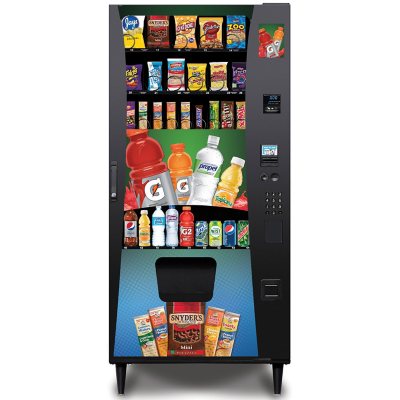 Illustrative example of combo vending machine with card reader