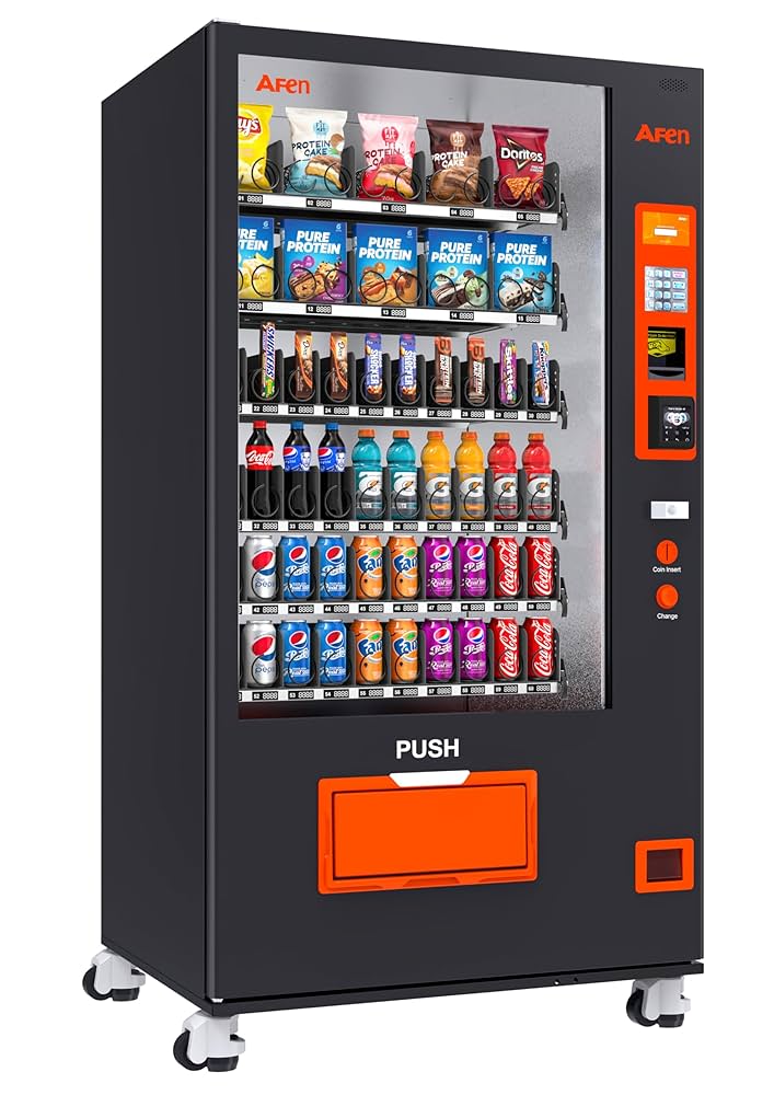 Illustrative example of combo vending machine with card reader