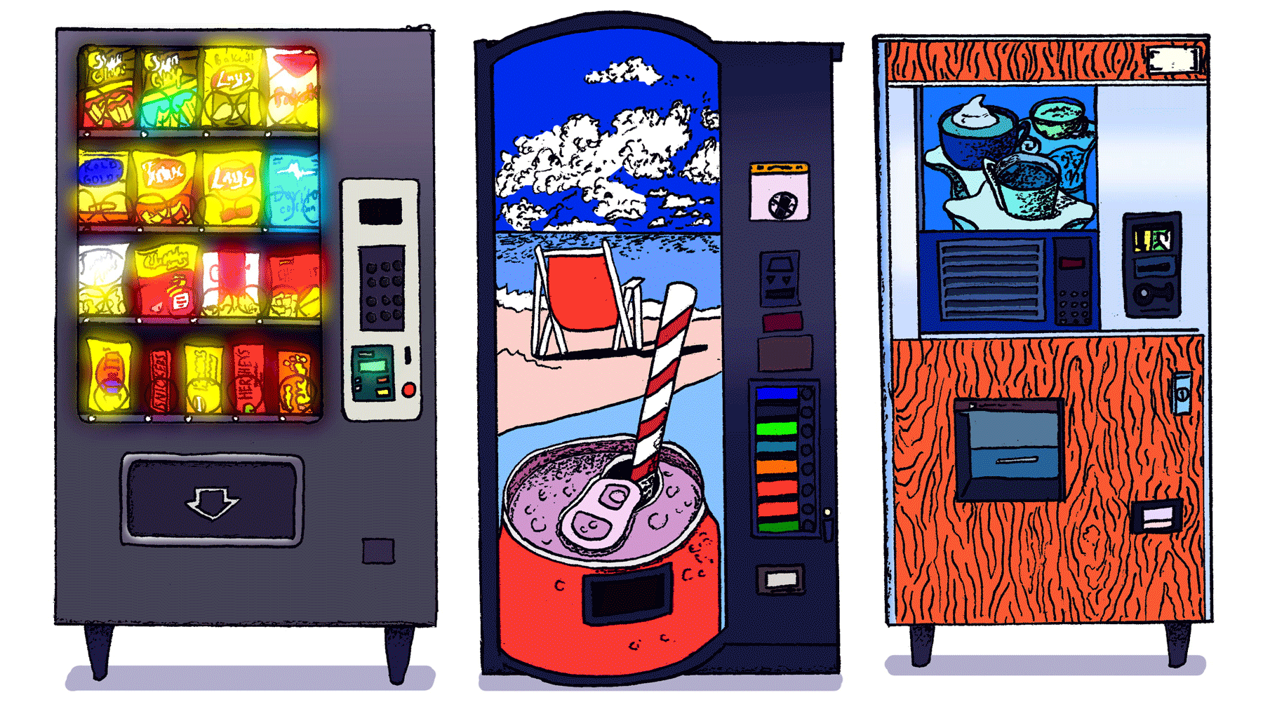 Illustrative example of cool vending machines