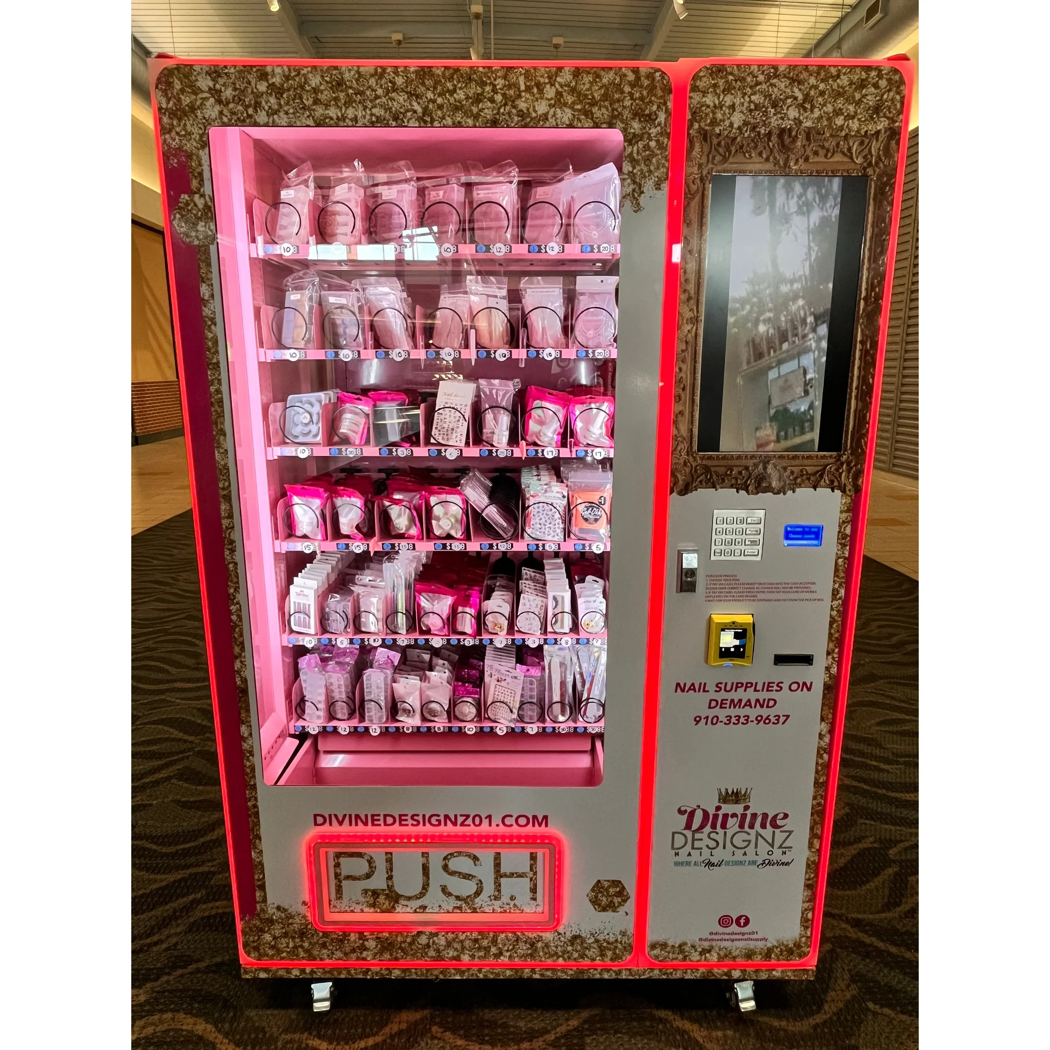 Illustrative example of cosmetic vending machine