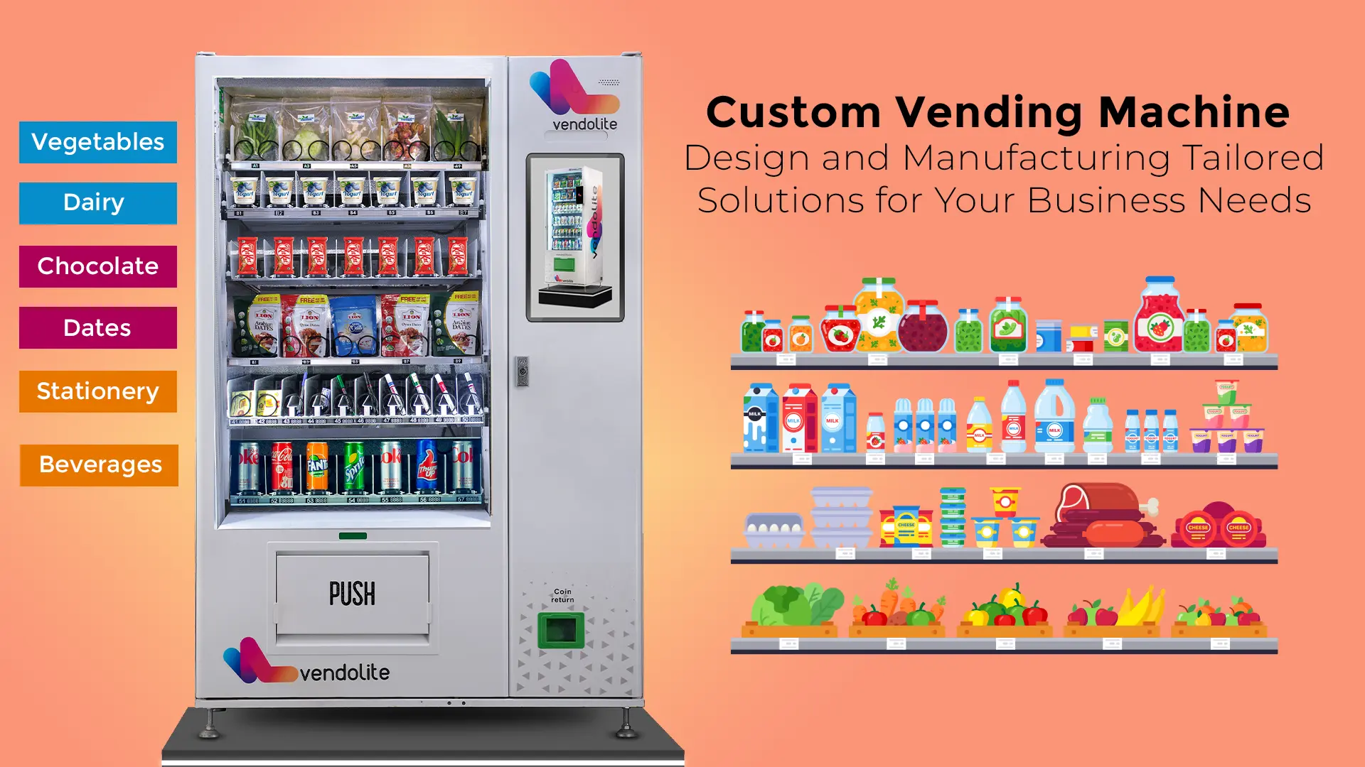 Illustrative example of custom vending machines