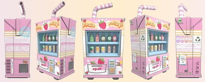 Illustrative example of cute vending machine