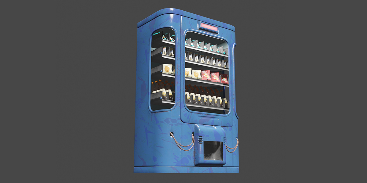 Illustrative example of cyberpunk vending machine