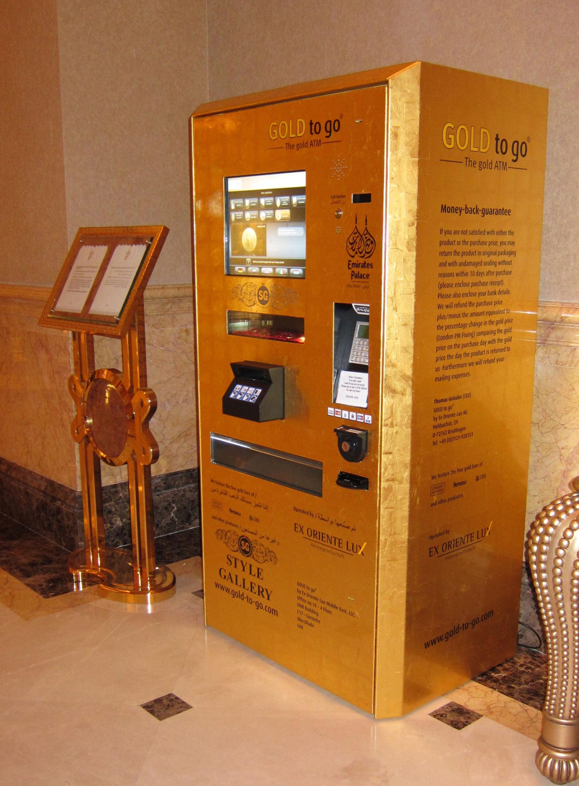 Illustrative example of dubai gold vending machine