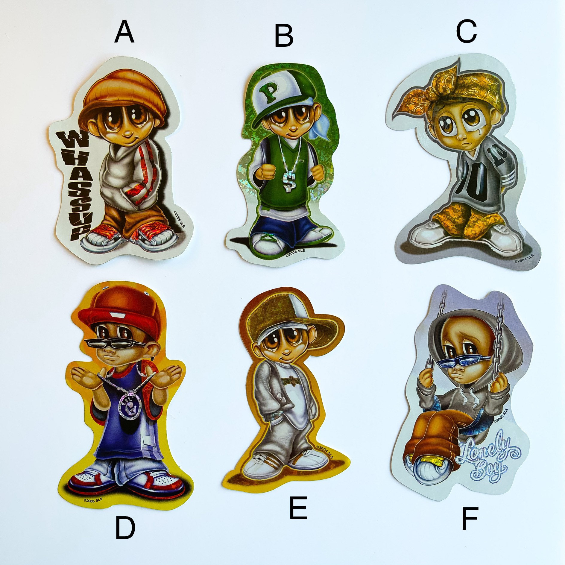 Illustrative example of early 2000s vending machine stickers music
