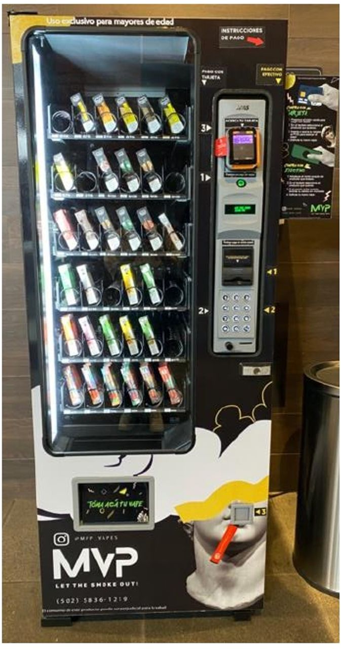 Illustrative example of electronic cigarette vending machine