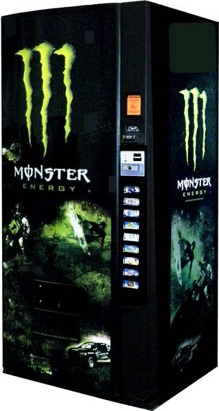 Illustrative example of energy drink vending machine