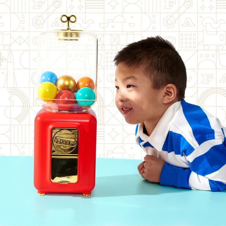 Illustrative example of fao schwarz throwback toys mystery vending machine