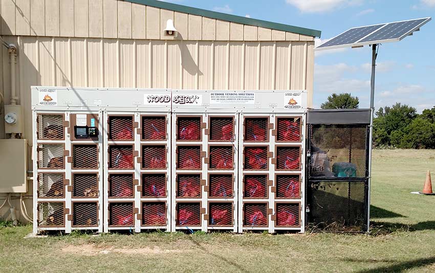 Illustrative example of firewood vending machine