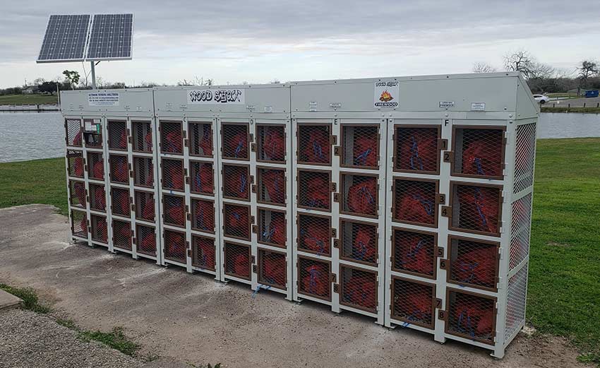 Illustrative example of firewood vending machine