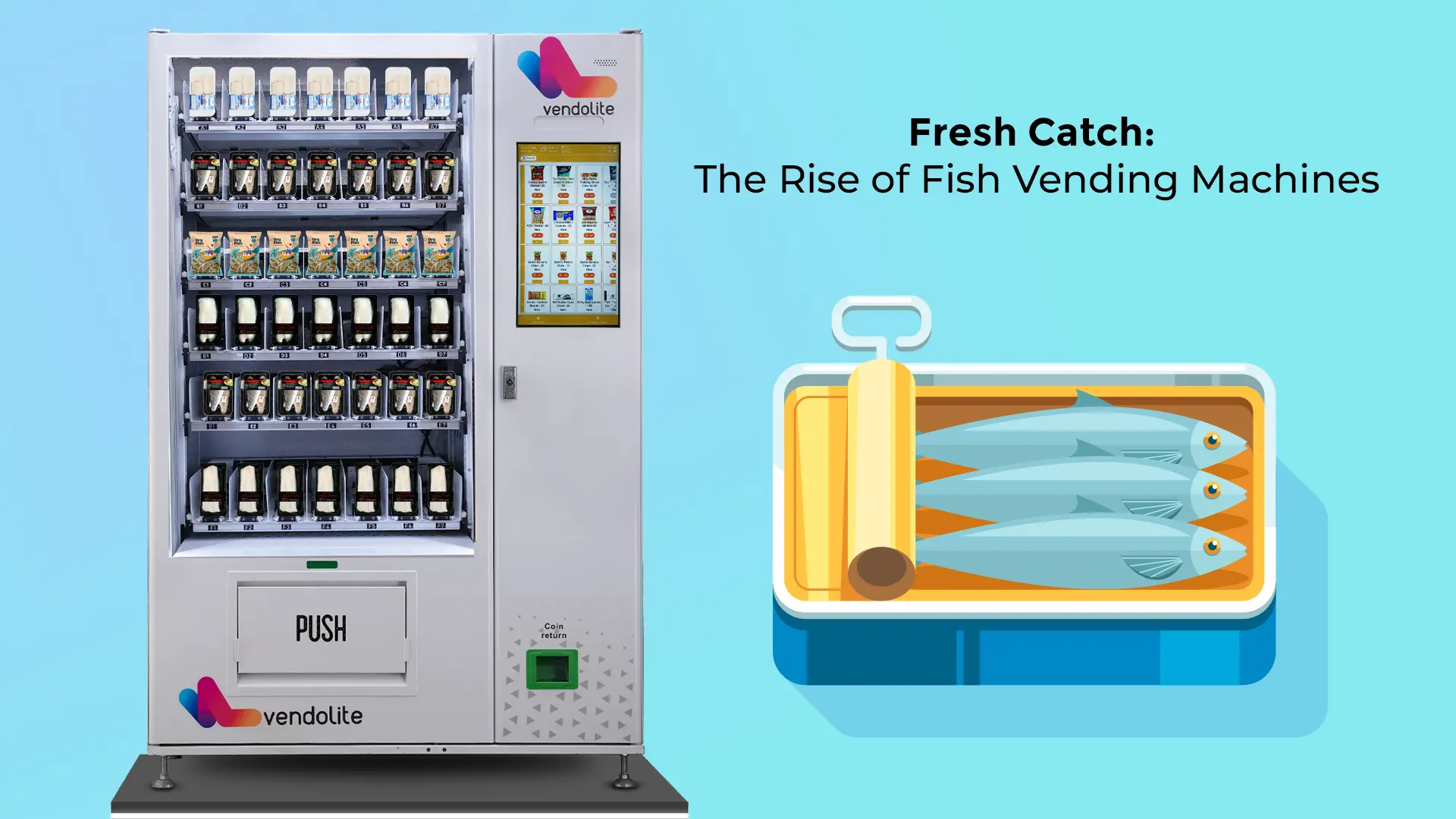 Illustrative example of fish vending machine
