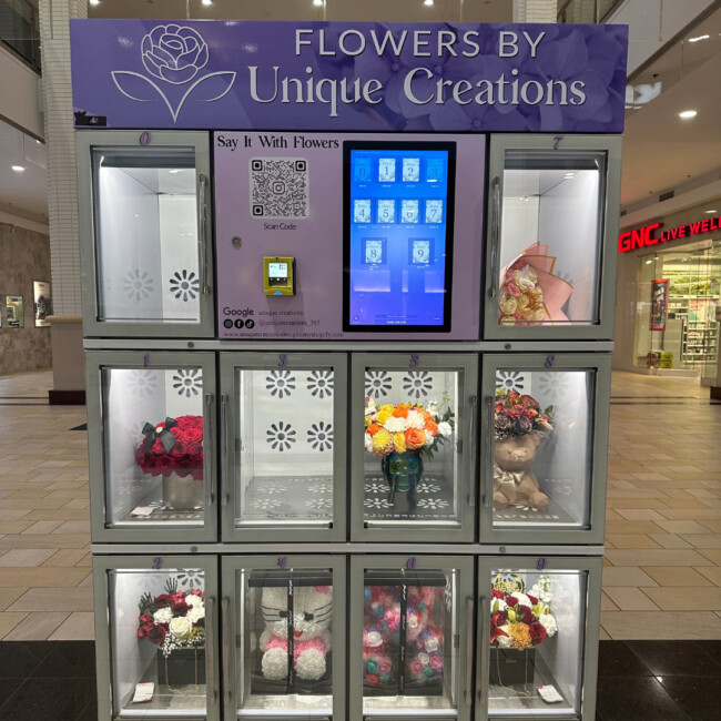 Illustrative example of flower vending machine