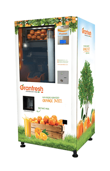 Illustrative example of fresh orange juice vending machine