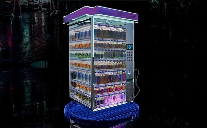 Illustrative example of futuristic vending machine