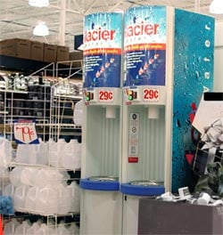 Illustrative example of glacier water vending machine
