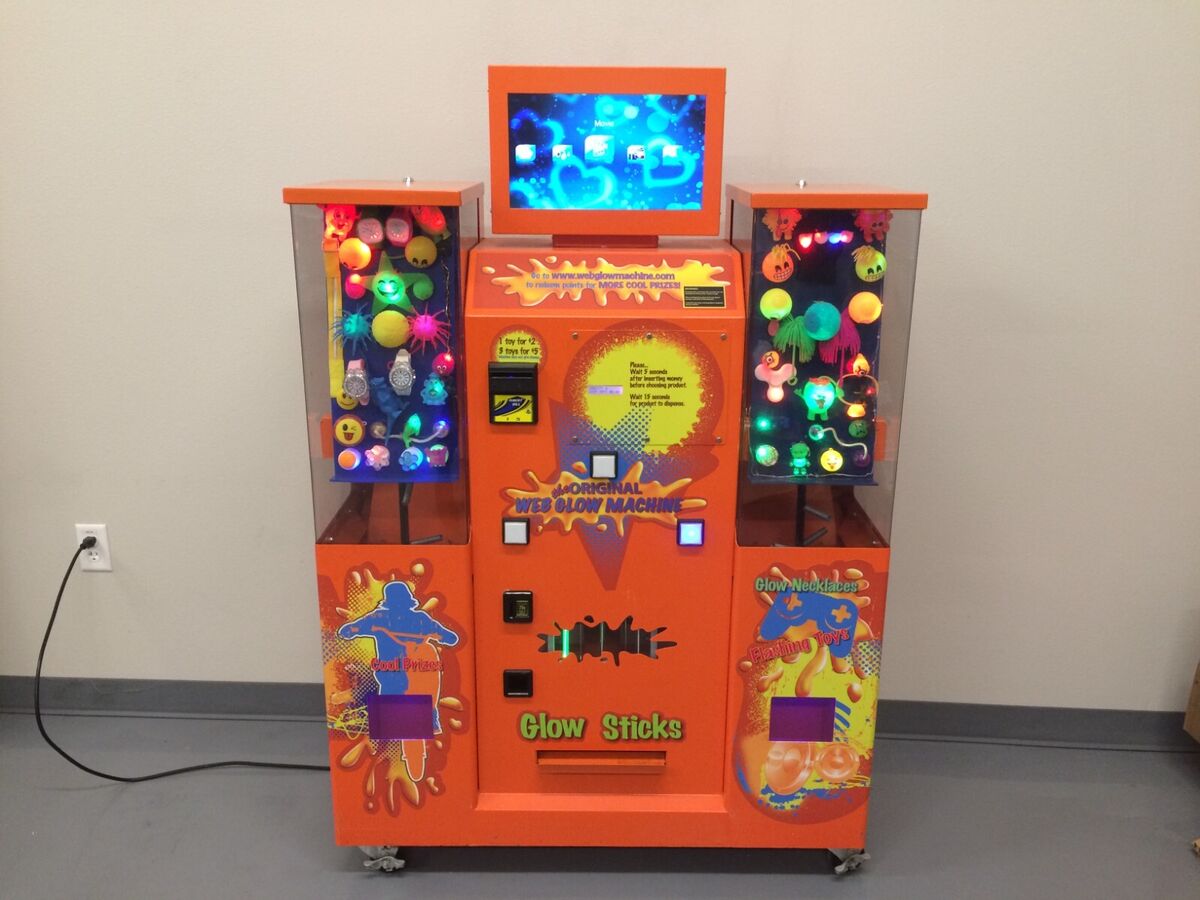 Illustrative example of glow machine toys prizes vending machine