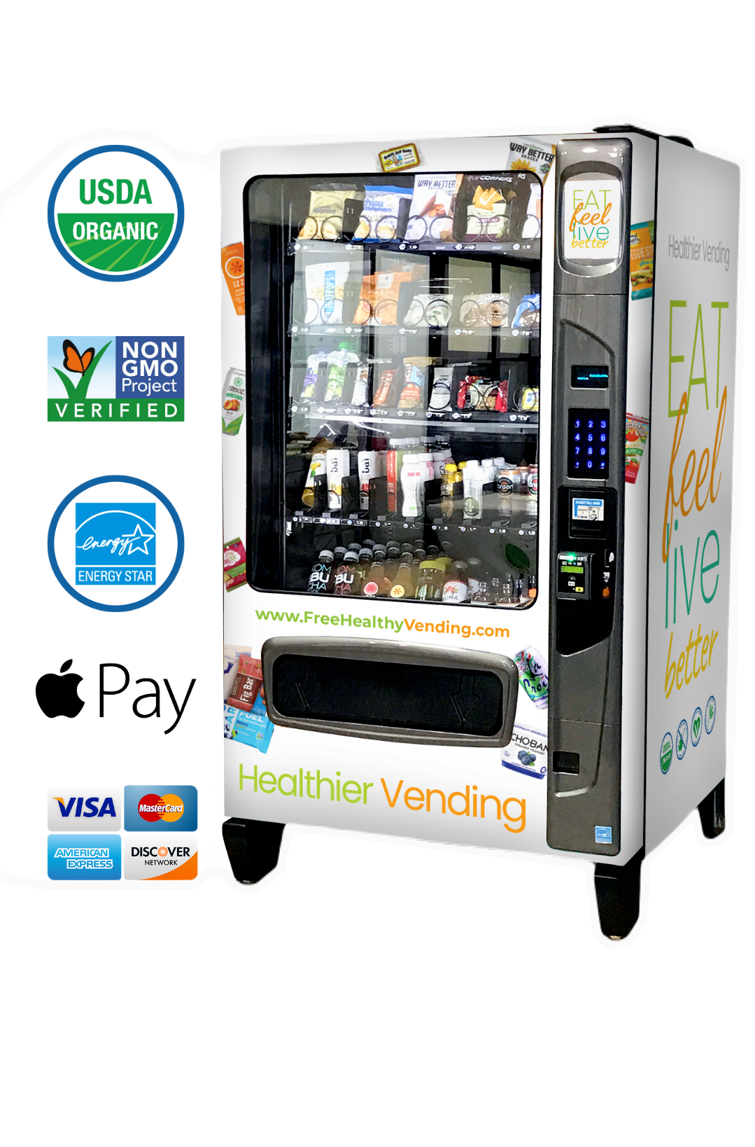 Illustrative example of green lotus naturals vending machine