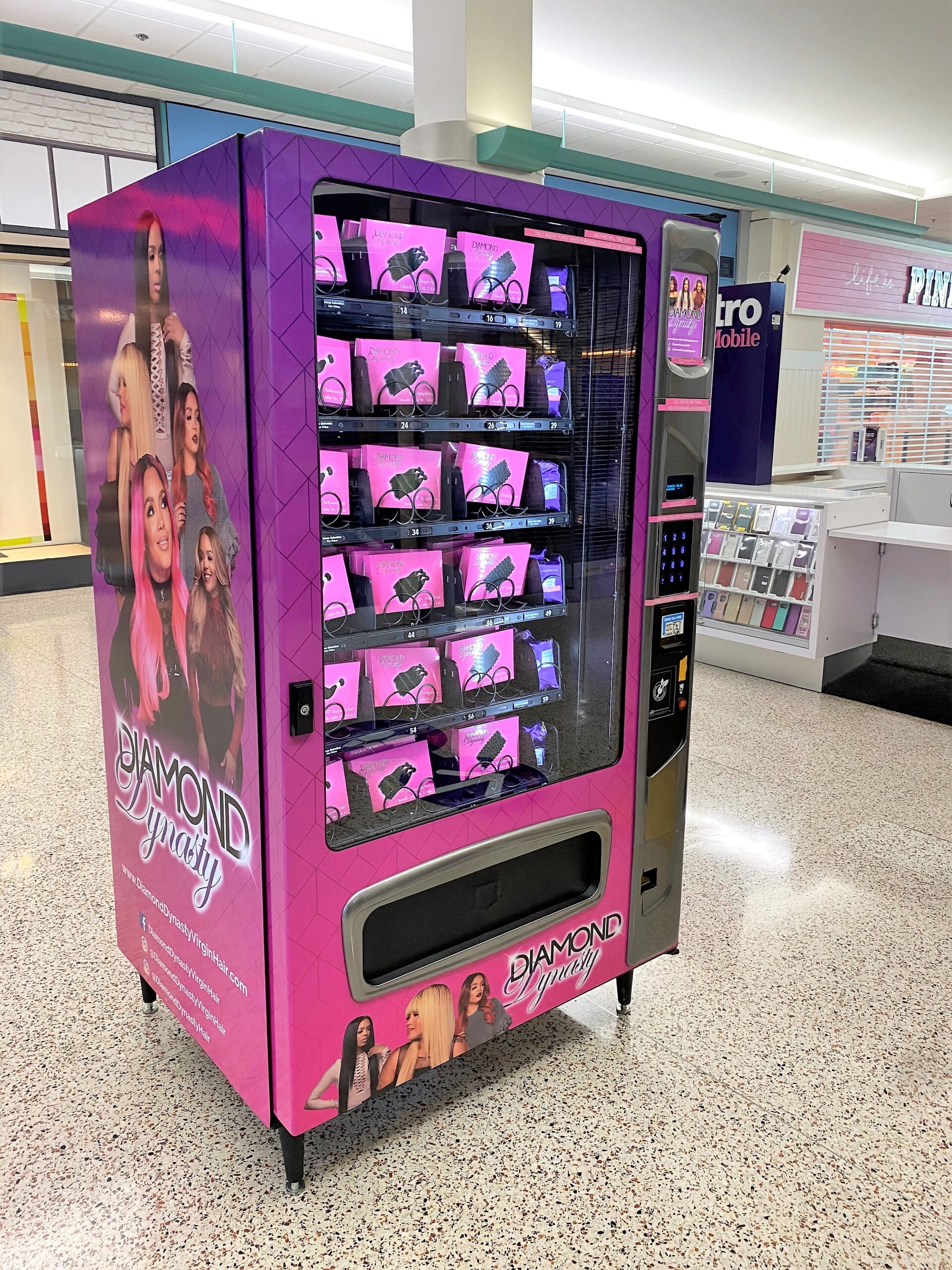 Illustrative example of hair weave vending machine