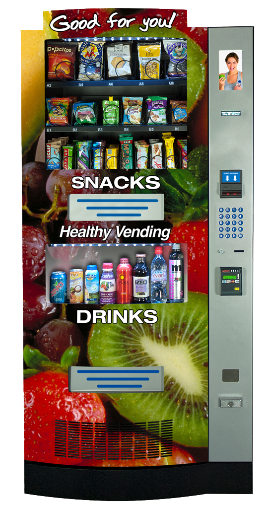 Illustrative example of healthy snacks for vending machines