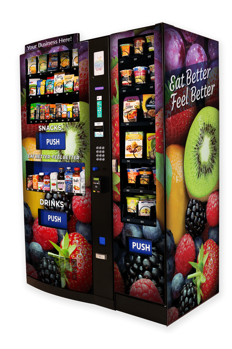 Illustrative example of healthy snacks vending machine franchise
