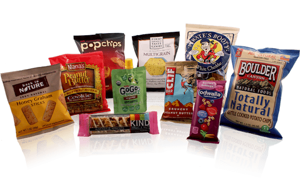 Illustrative example of healthy vending machine options