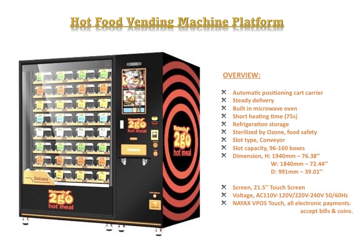 Illustrative example of hot food vending machine for sale