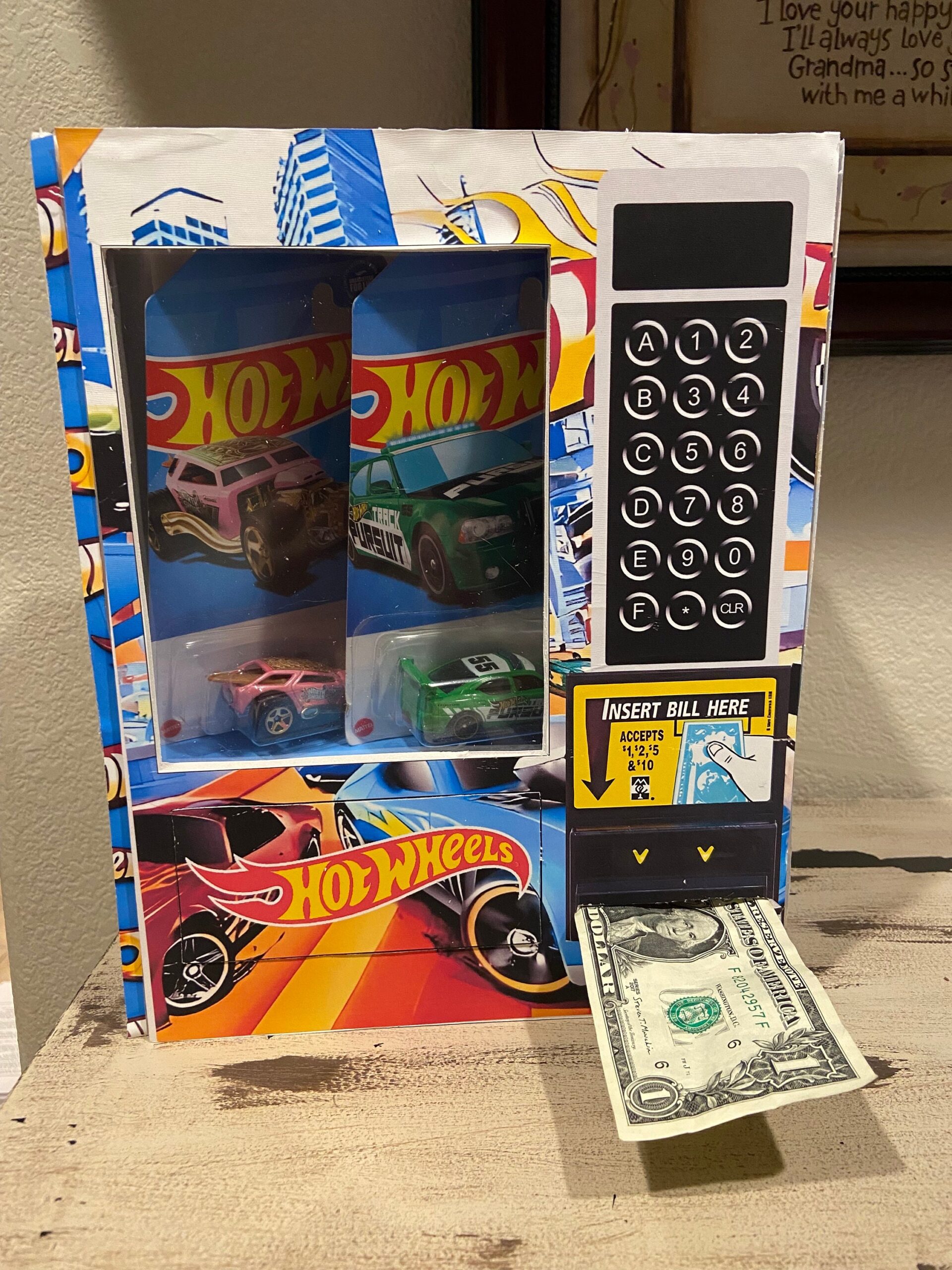 Illustrative example of hot wheels vending machine