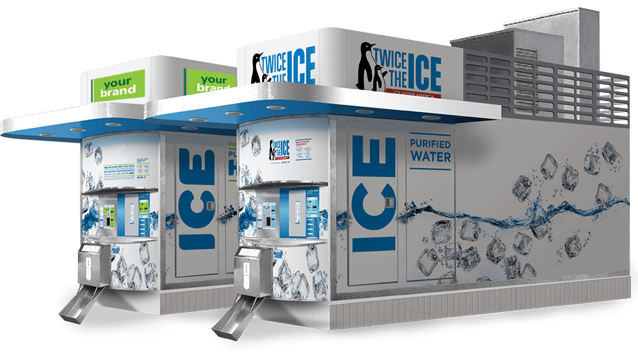 Illustrative example of ice making vending machines