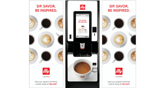 Illustrative example of illy coffee vending machine