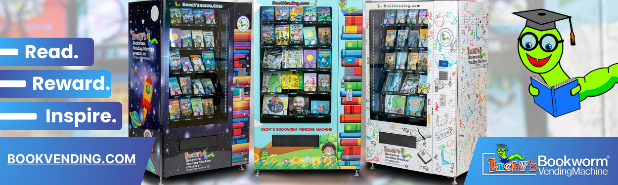 Illustrative example of inchy's bookworm vending machine