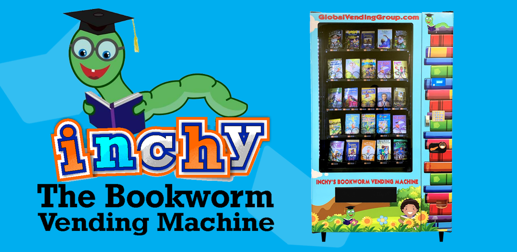 Illustrative example of inchy's bookworm vending machine