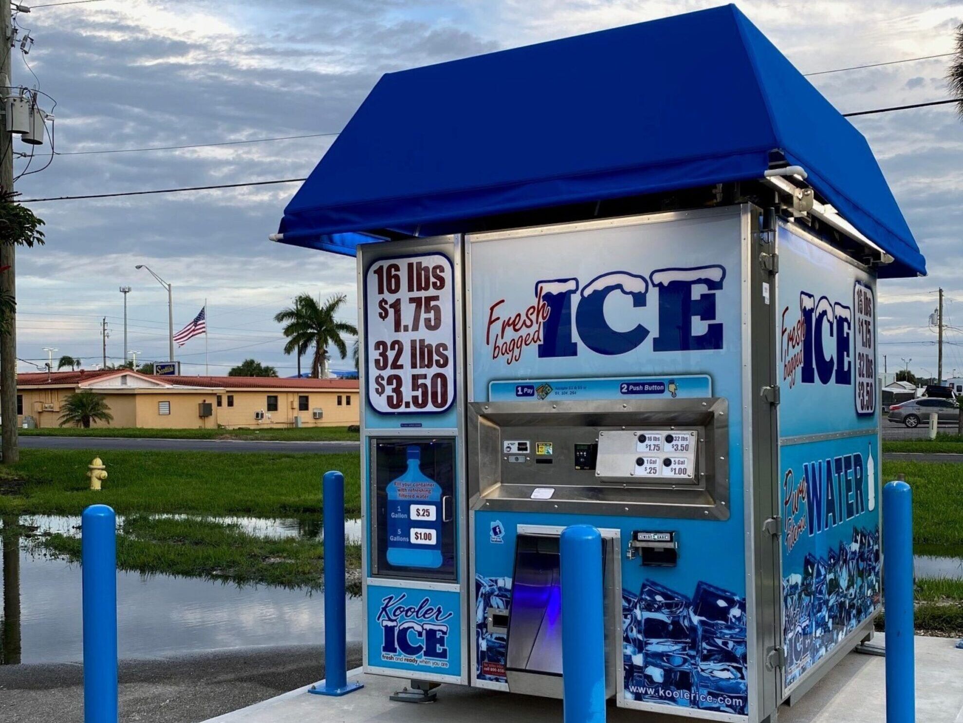 Illustrative example of kooler ice vending machine