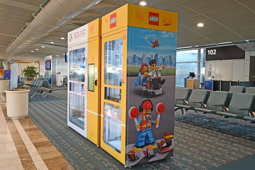 Illustrative example of lego vending machine airport